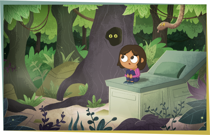 Asha waiting in forest doctor's office